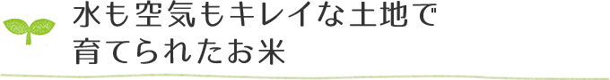 水も空気もキレイな土地で育てられたお米