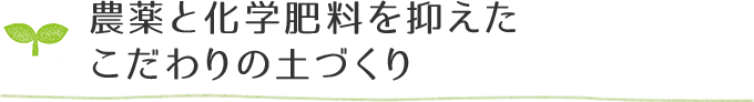 農薬と化学肥料を抑えた こだわりの土づくり